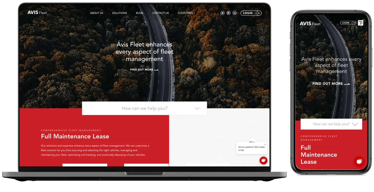 Avisfleet website example 1